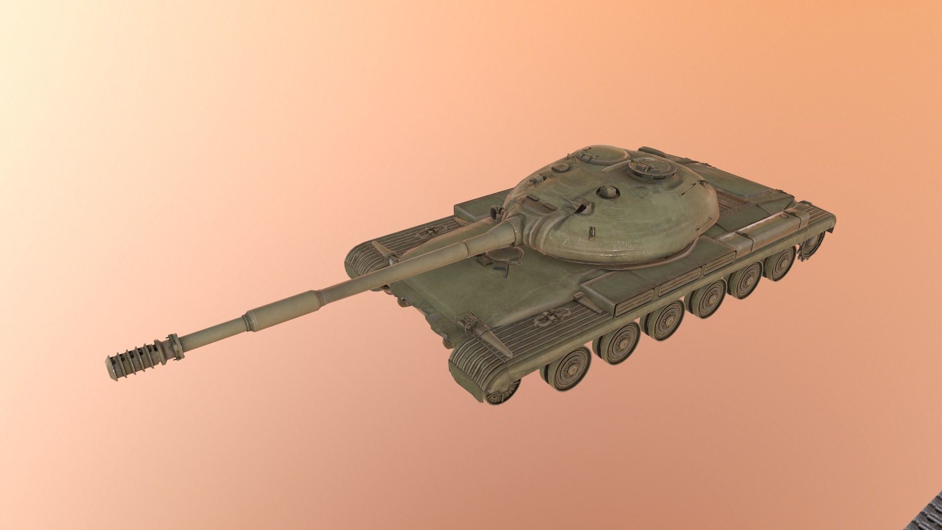 Low poly model Soviet Havy Tank Object 770 Low-poly 3D model_4