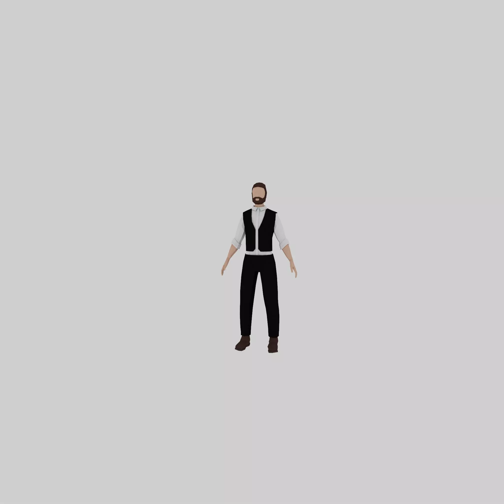 Low poly bartender character Free 3D model