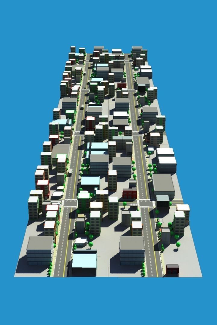 Low Poly City Model 3D Free low-poly 3D model