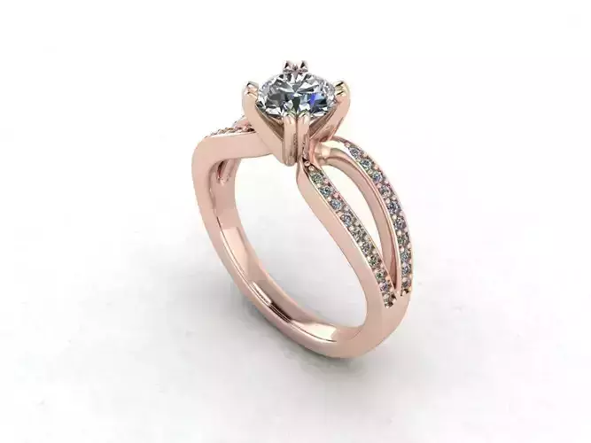 Engagement Diamond Ring Statement Ring 3D print model