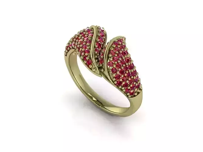 Pave Gems And Diamonds Ring