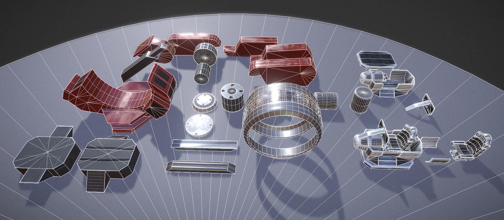 Terrain Walker Red Version Rigged and Animated Low-poly 3D model_20