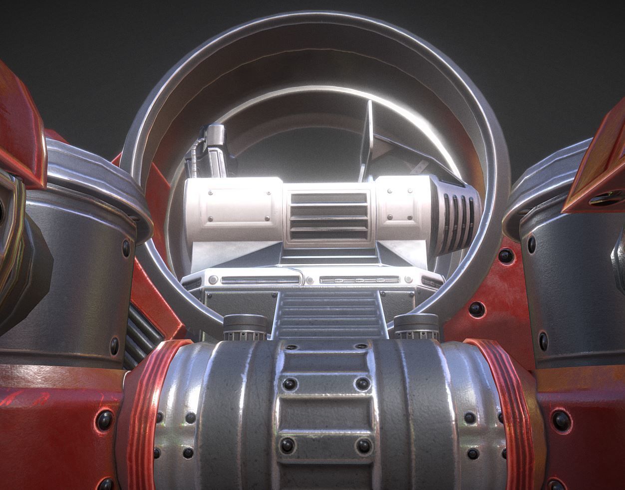 Terrain Walker Red Version Rigged and Animated Low-poly 3D model_9