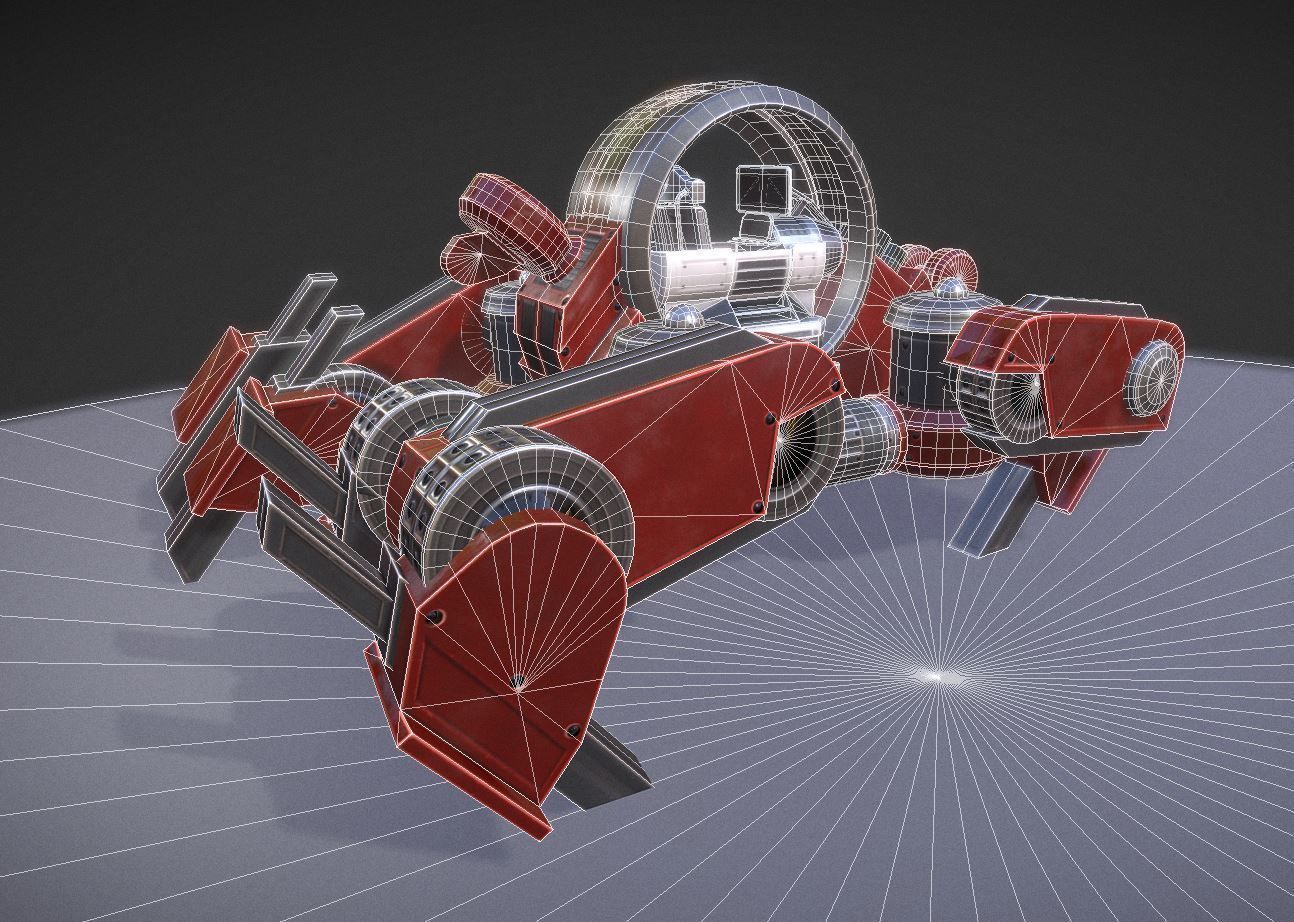 Terrain Walker Red Version Rigged and Animated Low-poly 3D model_21