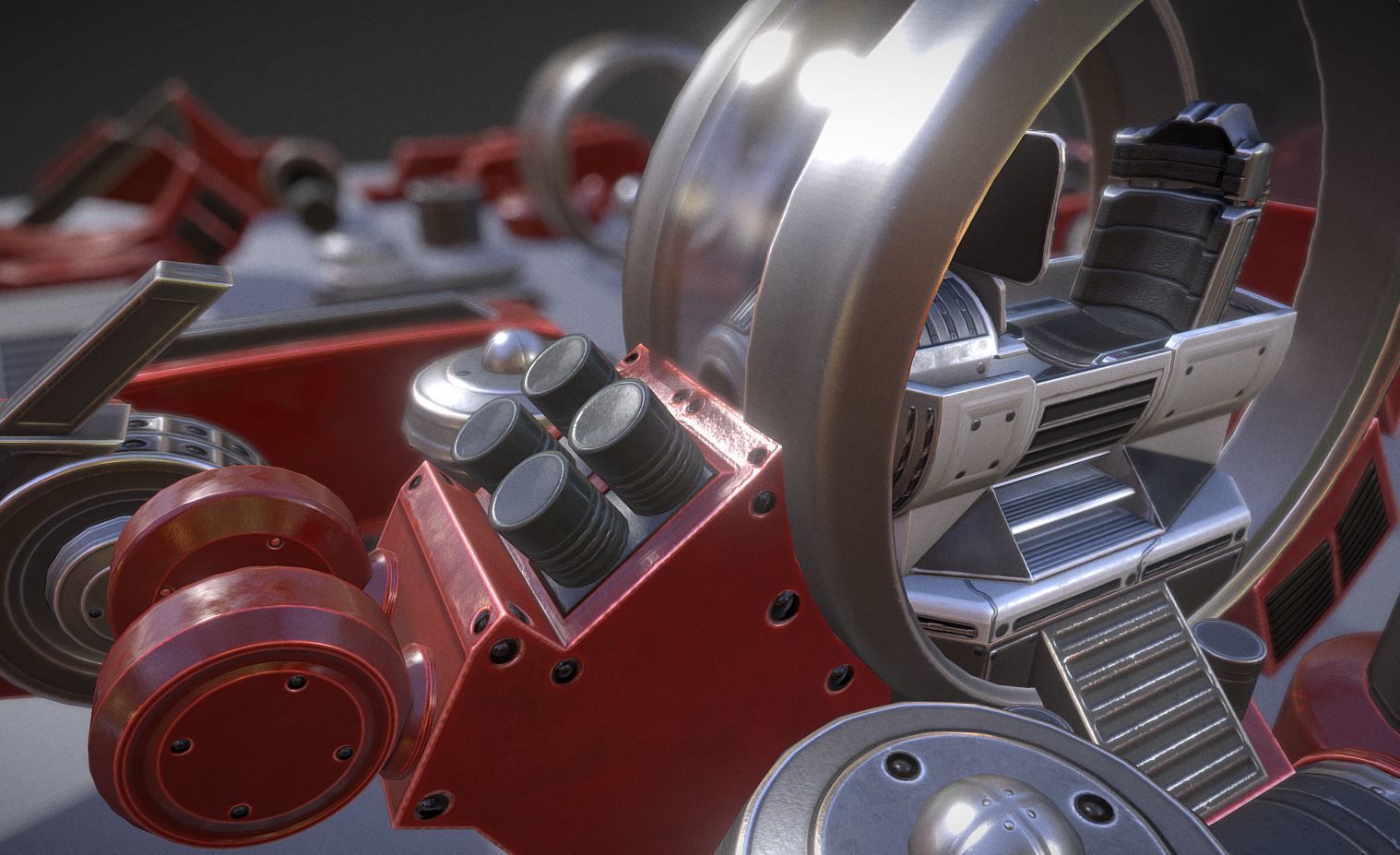 Terrain Walker Red Version Rigged and Animated Low-poly 3D model_8