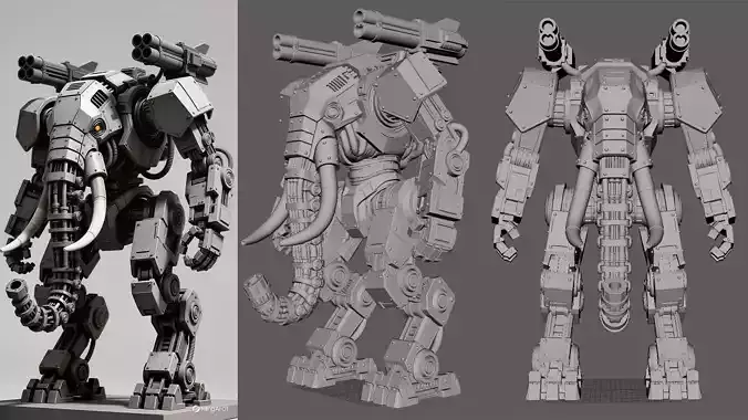 Model AI Generative Robot Elephan 3D model