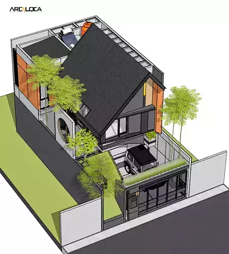 Japandi Modern Minimalist House 3D Model Architecture 3D model 3