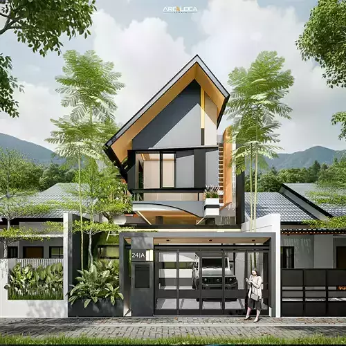 Japandi Modern Minimalist House 3D Model Architecture 3D model 5