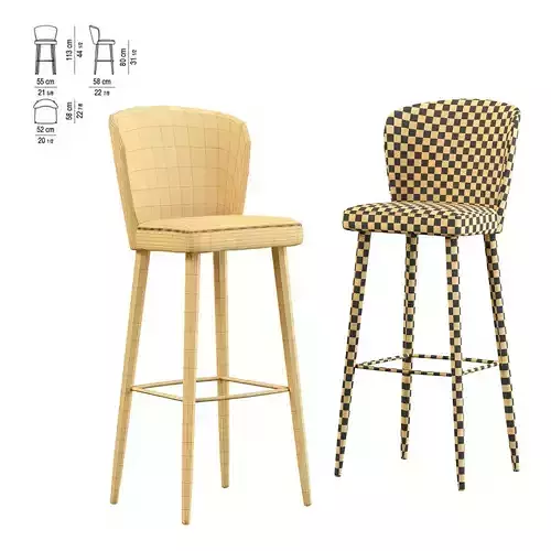 Aston Stool by Minotti 3D model 5