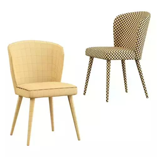 Aston dining chairl by Minotti 3D model 4