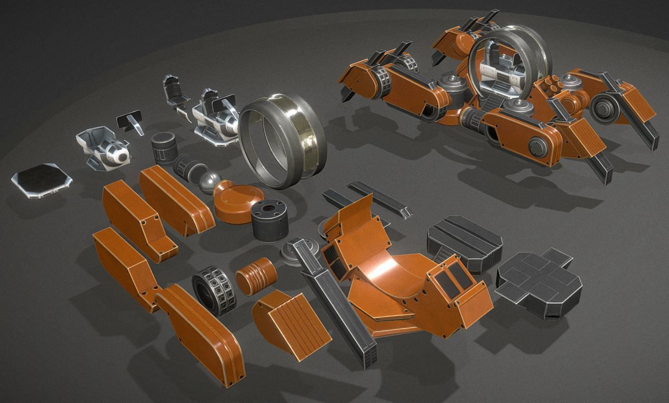 Terrain Walker Collection Low-poly 3D model_97