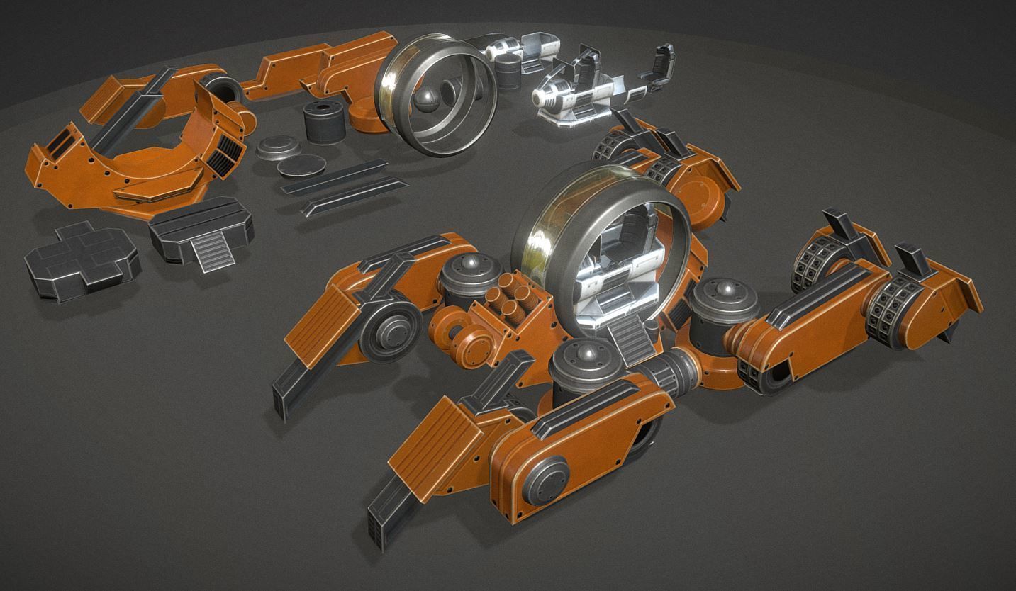 Terrain Walker Collection Low-poly 3D model_98