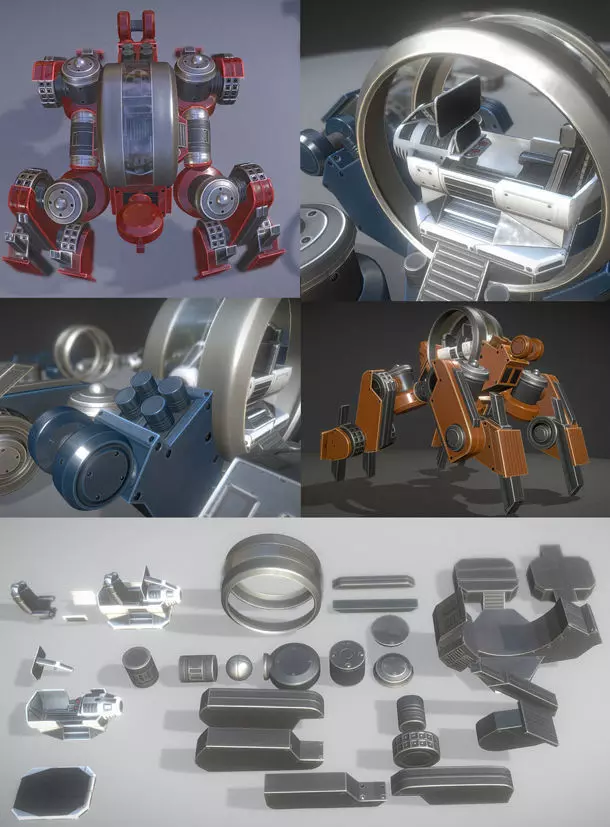 Terrain Walker Collection Low-poly 3D model_0