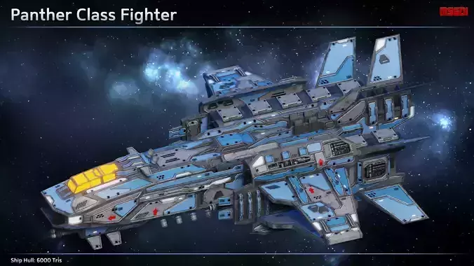 Spaceship Fighter Panther Low-poly 3D model