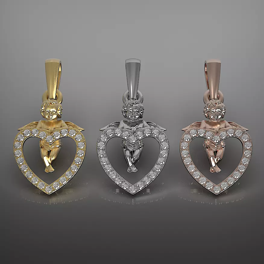 Jewelry pendant in the form of an angel 3D print model