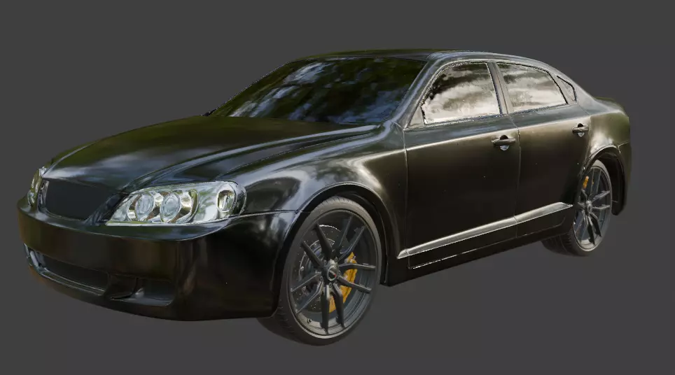 black car animation 3D model