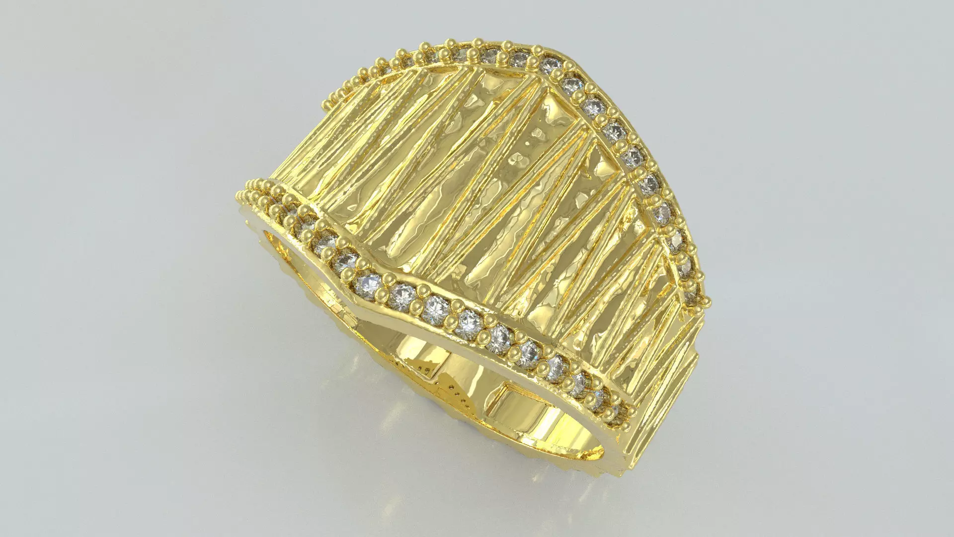 Wide Pave Ring MatrixGold Jewelry CAD Design Ready for Casting 3D print model