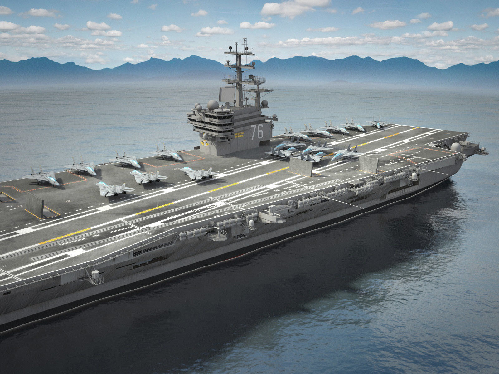 USS Ronald Reagan CVN76 Carrier 3D model_6