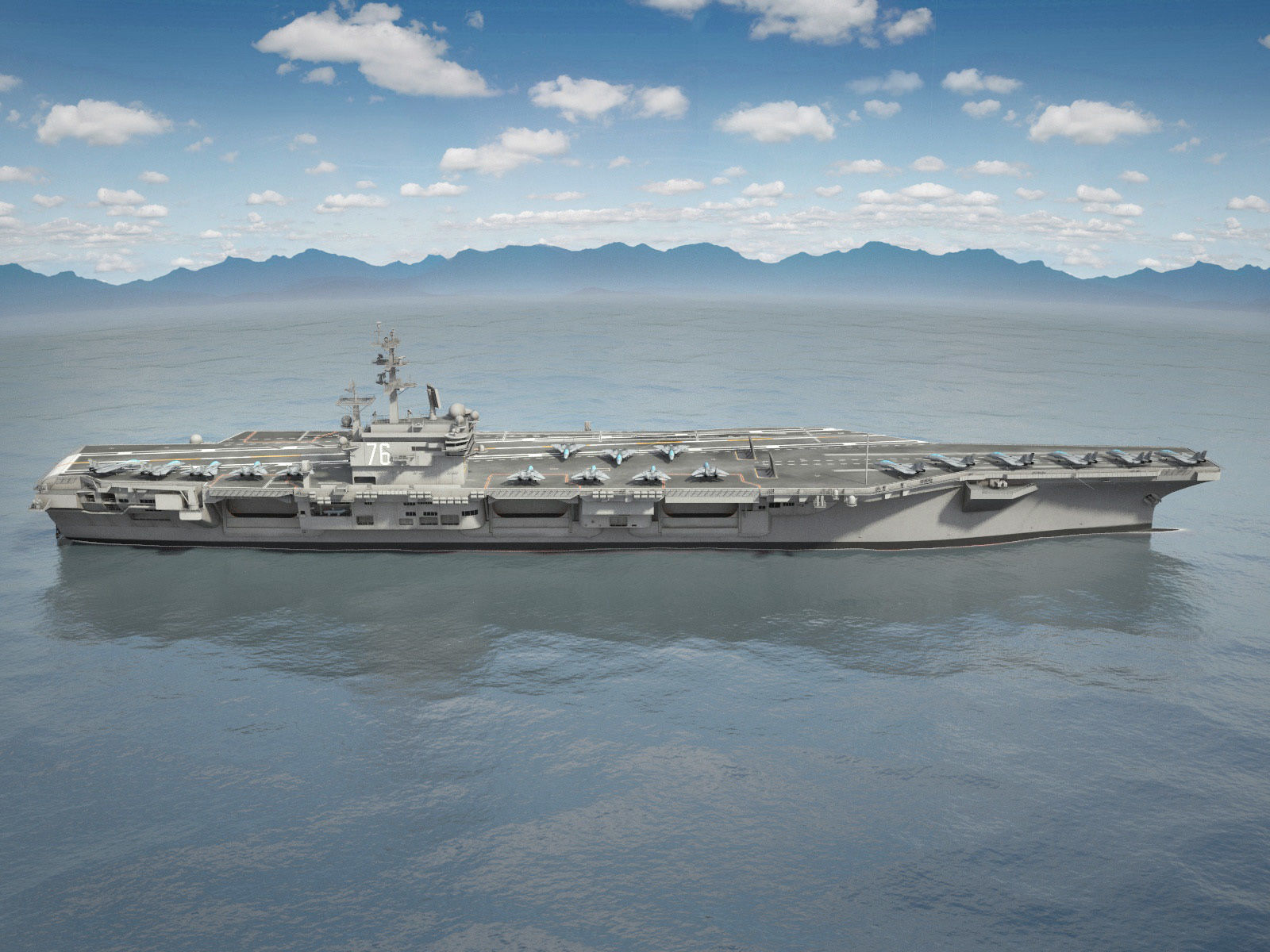 USS Ronald Reagan CVN76 Carrier 3D model_8