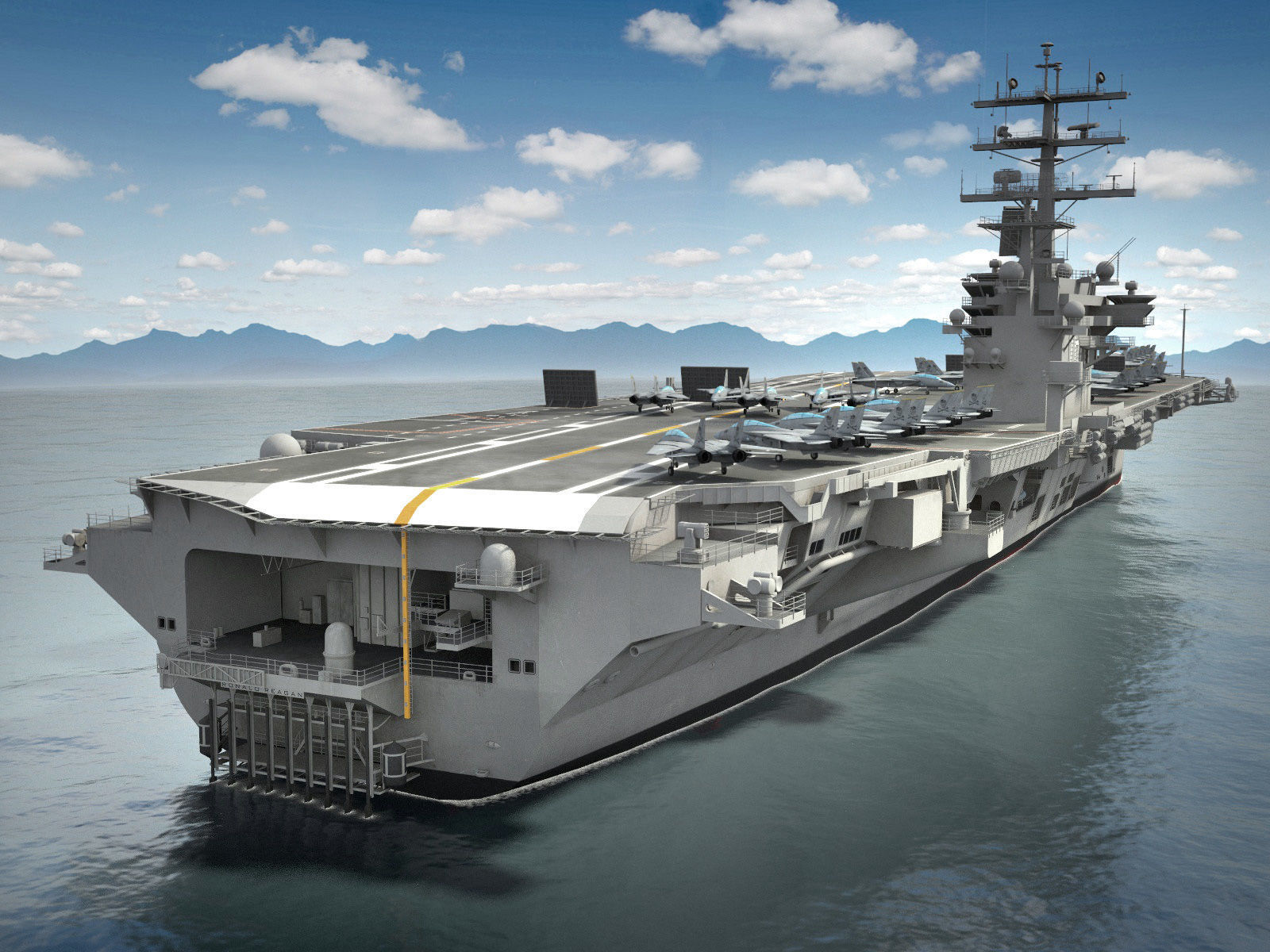 USS Ronald Reagan CVN76 Carrier 3D model_4