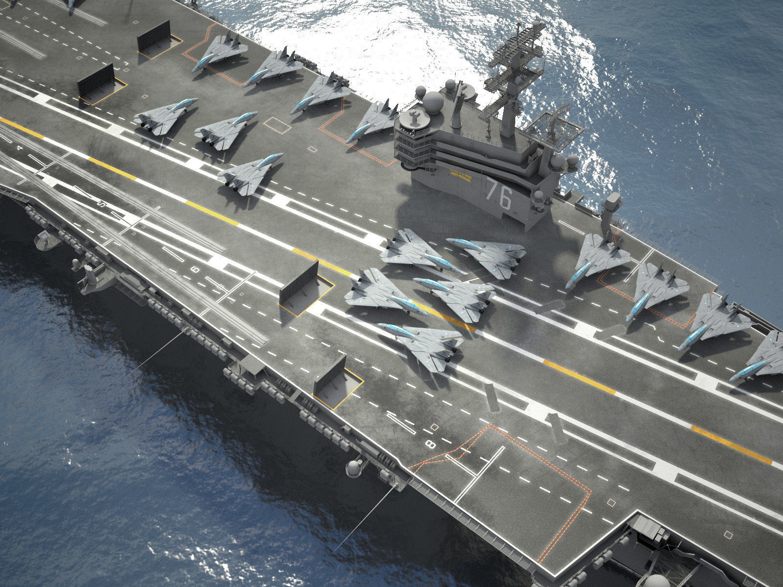 USS Ronald Reagan CVN76 Carrier 3D model_9
