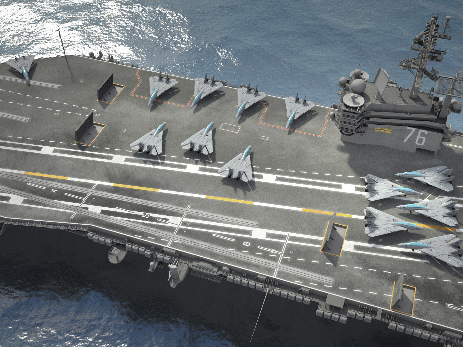 USS Ronald Reagan CVN76 Carrier 3D model_5