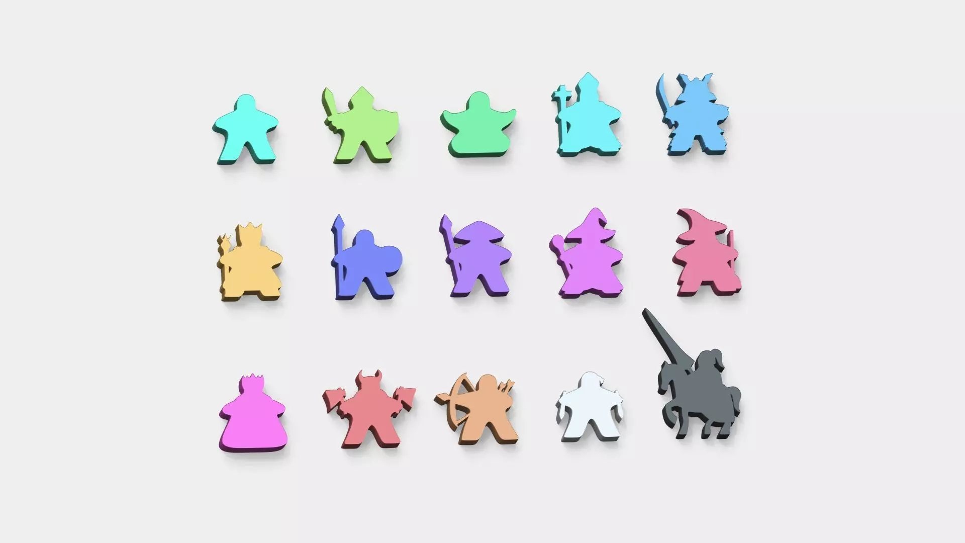 15 Meeple Standardized - Board Game Miniature Collection 3D print model