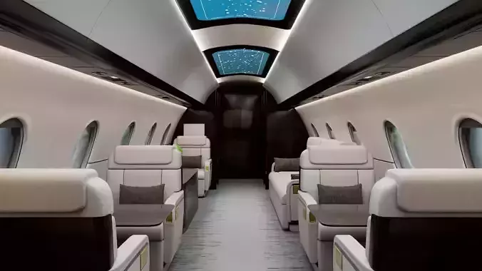 Private Jet Interior 3D model