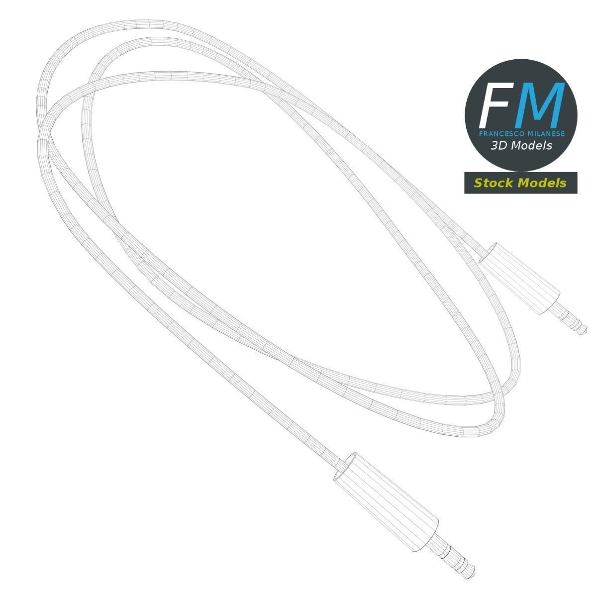 3mm jack audio cable Low-poly 3D model_7