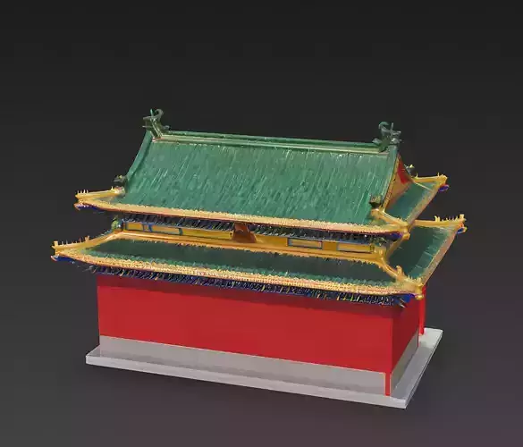 Ornate Traditional Chinese Official Residence 3D Model Low-poly 3D model 4