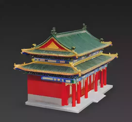 Ornate Traditional Chinese Official Residence 3D Model Low-poly 3D model 3