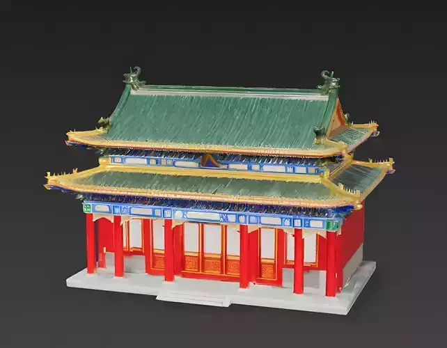 Ornate Traditional Chinese Official Residence 3D Model Low-poly 3D model 2