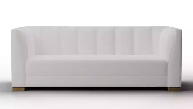 Beverly Linen Blend Sofa White Low-poly 3D model