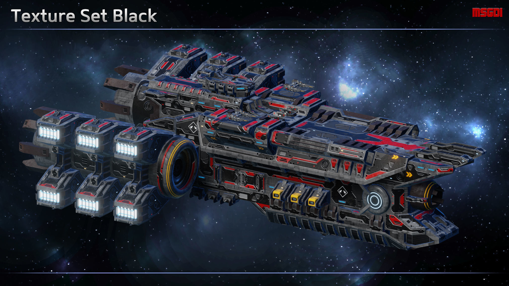 Spaceship Heavy Destroyer Wolfhound Low-poly 3D model_6