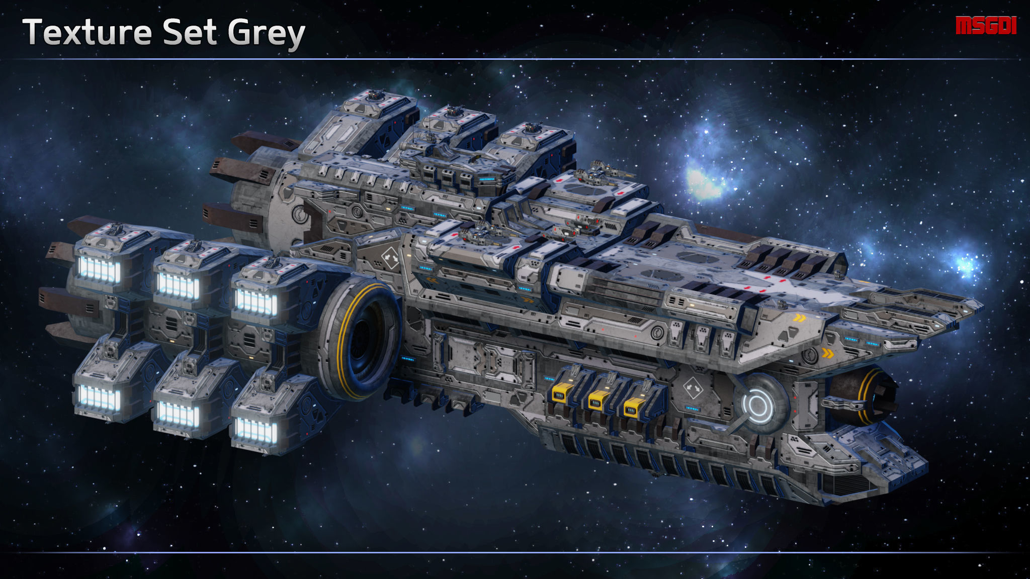 Spaceship Heavy Destroyer Wolfhound Low-poly 3D model_9