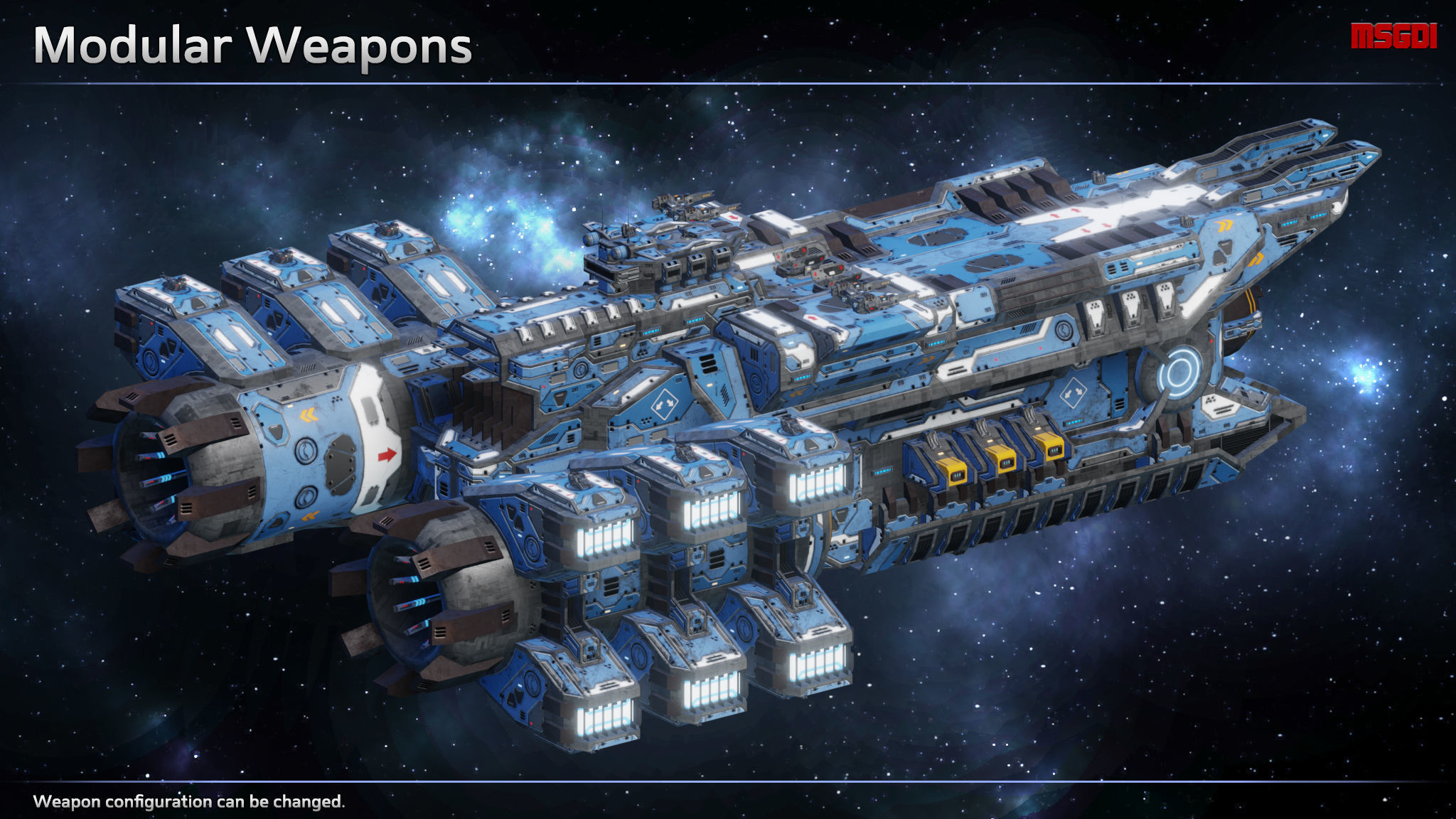 Spaceship Heavy Destroyer Wolfhound Low-poly 3D model_4