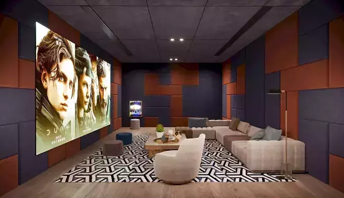 Luxury Home Cinema Interior Villa Theater 3Ds Max FBX 3D model 3D model