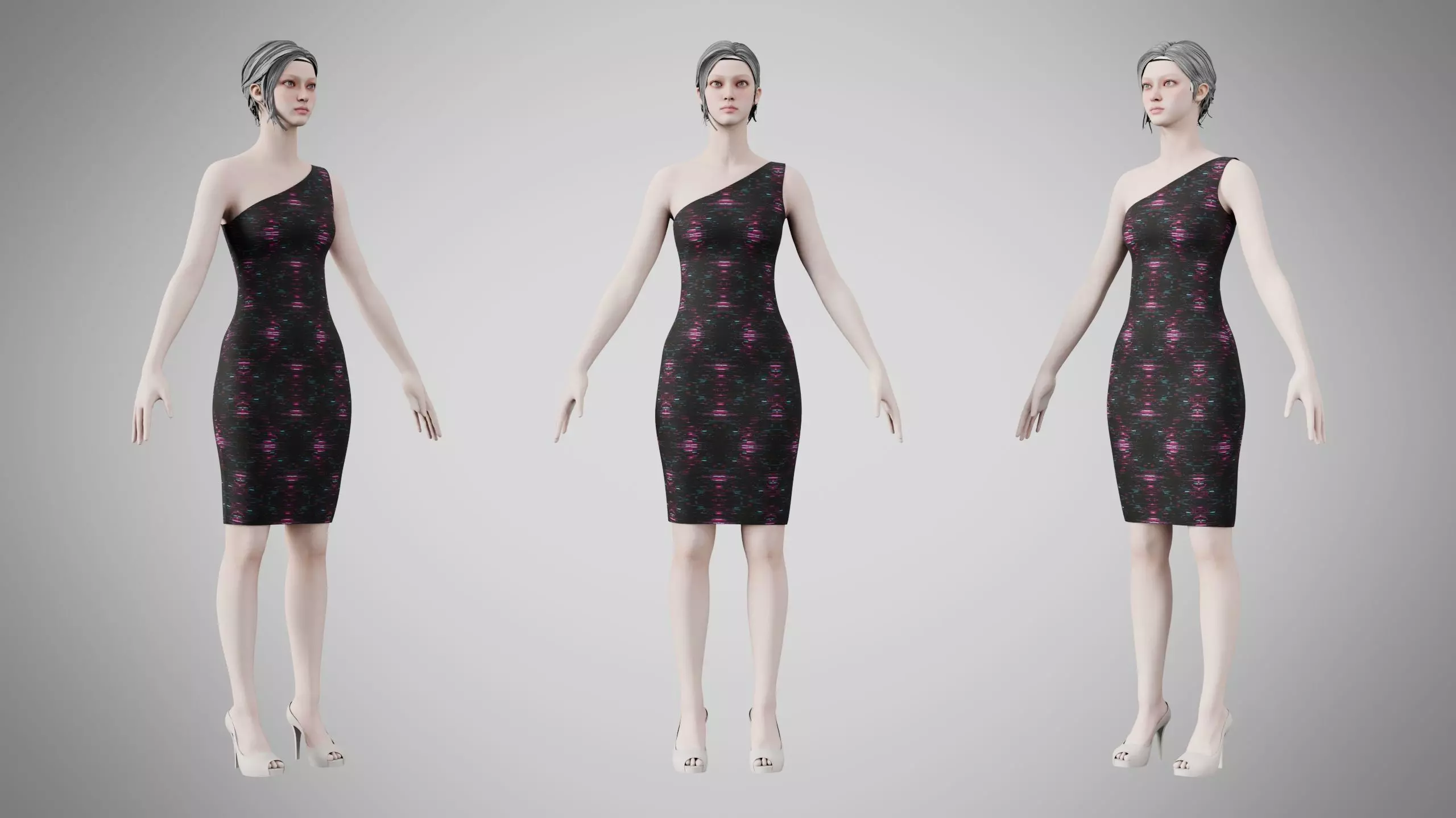 Dress 19 Light Burst Static Low-poly 3D model