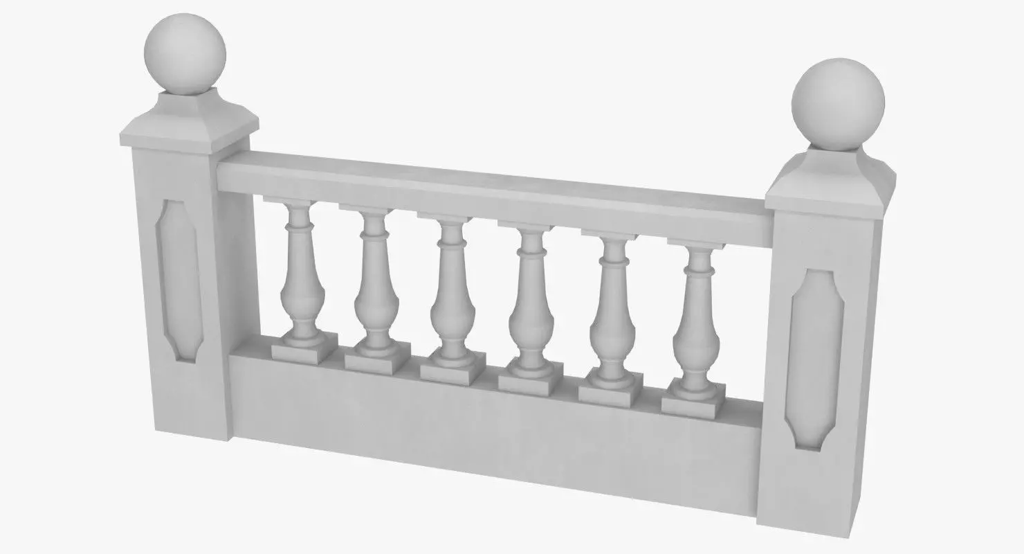 Balustrade railing 3D model_0