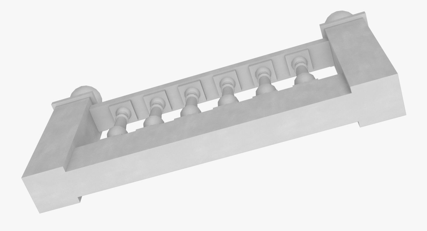 Balustrade railing 3D model_2