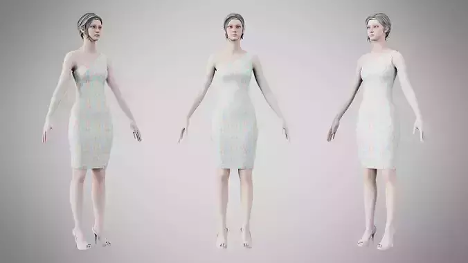 Dress 19 Whimsical Loop Mosaic Low-poly 3D model