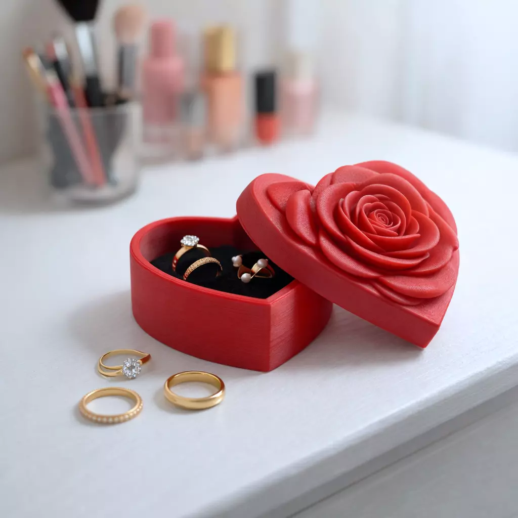 Rose Heart Gift Box 3D print model