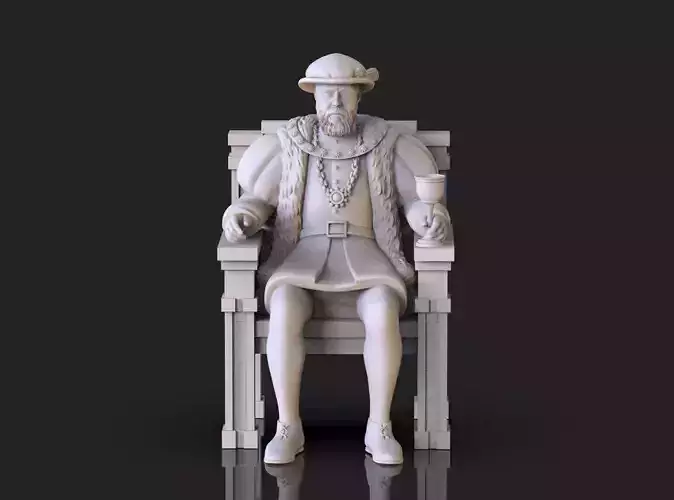 Medieval Renaissance King Sitting on Throne   STL for  3D Print