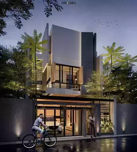 3D Model Modern Minimalist White House Contemporary Style 3D model 6