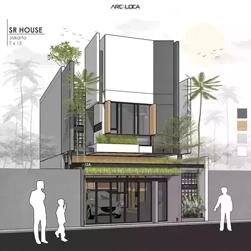 3D Model Modern Minimalist White House Contemporary Style 3D model 4