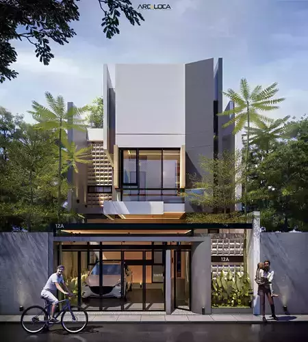 3D Model Modern Minimalist White House Contemporary Style 3D model