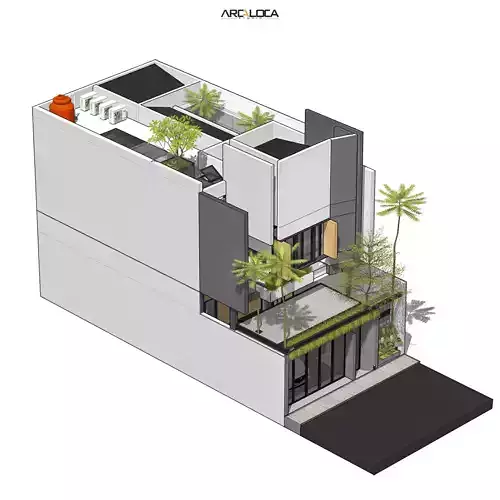 3D Model Modern Minimalist White House Contemporary Style 3D model 5