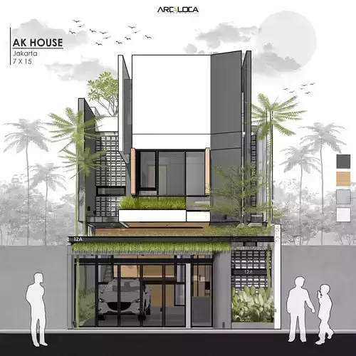 3D Model Modern Minimalist White House Contemporary Style 3D model 2