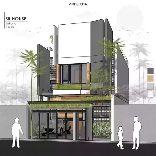 3D Model Modern Minimalist White House Contemporary Style 3D model 3