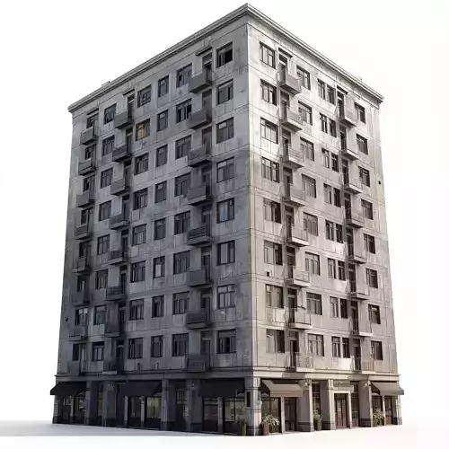 Urban Residential Building 3D Model